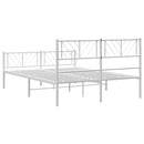 sengeramme med sengegavl og fodgærde 150x200 cm metal hvid