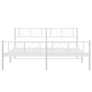 sengeramme med sengegavl og fodgærde 180x200 cm metal hvid