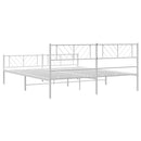 sengeramme med sengegavl og fodgærde 180x200 cm metal hvid