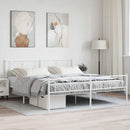 sengeramme med sengegavl og fodgærde 180x200 cm metal hvid