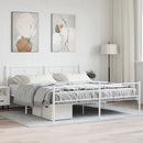 sengeramme med sengegavl og fodgærde 183x213 cm metal hvid