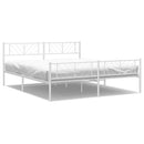 sengeramme med sengegavl og fodgærde 193x203 cm metal hvid