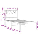 sengeramme med sengegavl 75x190 cm metal sort
