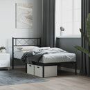sengeramme med sengegavl 75x190 cm metal sort
