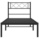 sengeramme med sengegavl 80x200 cm metal sort