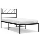 sengeramme med sengegavl 90x190 cm metal sort