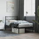 sengeramme med sengegavl 90x190 cm metal sort