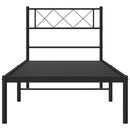 sengeramme med sengegavl 90x200 cm metal sort
