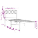sengeramme med sengegavl 90x200 cm metal sort