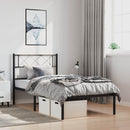 sengeramme med sengegavl 100x190 cm metal sort