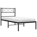 sengeramme med sengegavl 100x190 cm metal sort