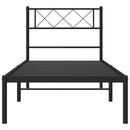 sengeramme med sengegavl 100x190 cm metal sort