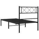 sengeramme med sengegavl 100x190 cm metal sort