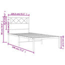 sengeramme med sengegavl 100x190 cm metal sort