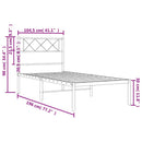 sengeramme med sengegavl 100x190 cm metal sort