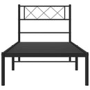 sengeramme med sengegavl 100x200 cm metal sort