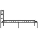 sengeramme med sengegavl 100x200 cm metal sort