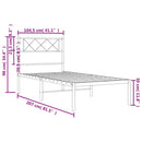 sengeramme med sengegavl 100x200 cm metal sort