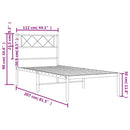 sengeramme med sengegavl 107x203 cm metal sort
