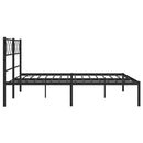 sengeramme med sengegavl 120x190 cm metal sort