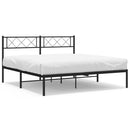 sengeramme med sengegavl 140x190 cm metal sort