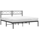 sengeramme med sengegavl 140x190 cm metal sort