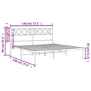 sengeramme med sengegavl 140x190 cm metal sort
