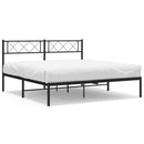 sengeramme med sengegavl 140x200 cm metal sort