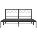 sengeramme med sengegavl 140x200 cm metal sort