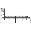 sengeramme med sengegavl 140x200 cm metal sort