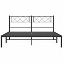 sengeramme med sengegavl 150x200 cm metal sort