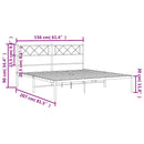 sengeramme med sengegavl 150x200 cm metal sort
