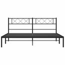 sengeramme med sengegavl 183x213 cm metal sort
