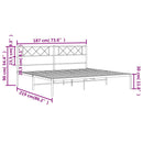 sengeramme med sengegavl 183x213 cm metal sort