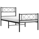 sengeramme med sengegavl og fodgærde 107x203 cm metal sort