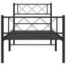 sengeramme med sengegavl og fodgærde 107x203 cm metal sort
