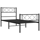 sengeramme med sengegavl og fodgærde 107x203 cm metal sort