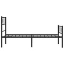 sengeramme med sengegavl og fodgærde 107x203 cm metal sort