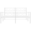 sengeramme med sengegavl og fodgærde 150x200 cm metal hvid