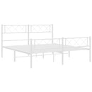 sengeramme med sengegavl og fodgærde 150x200 cm metal hvid