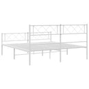sengeramme med sengegavl og fodgærde 150x200 cm metal hvid