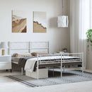 sengeramme med sengegavl og fodgærde 150x200 cm metal hvid