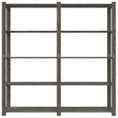opbevaringsreol 5 hylder 70x38x170 cm massivt fyrretræ grå