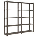 opbevaringsreol 5 hylder 70x38x170 cm massivt fyrretræ grå