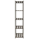 opbevaringsreol 5 hylder 80x38x170 cm massivt fyrretræ grå