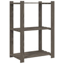 opbevaringsreol 3 hylder 60x38x90 cm massivt fyrretræ grå