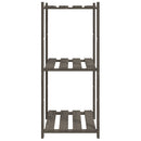 opbevaringsreol 3 hylder 60x38x90 cm massivt fyrretræ grå