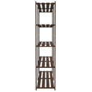 opbevaringsreol 5 hylder 170x38x170 cm massivt fyrretræ brun