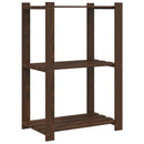 opbevaringsreol 3 hylder 60x38x90 cm massivt fyrretræ brun
