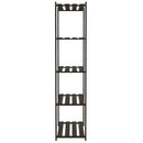 opbevaringsreol 5 hylder 80x38x170 cm massivt fyrretræ sort